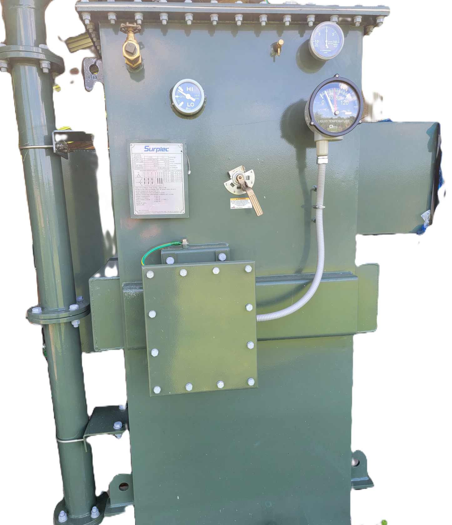 4160V to 600V Substation Power Transformer, 2000KVA, 2MVA, oil filled. In stock.